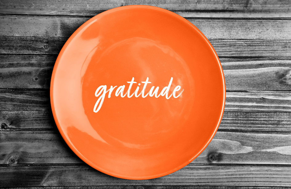gratitude plate orange plate